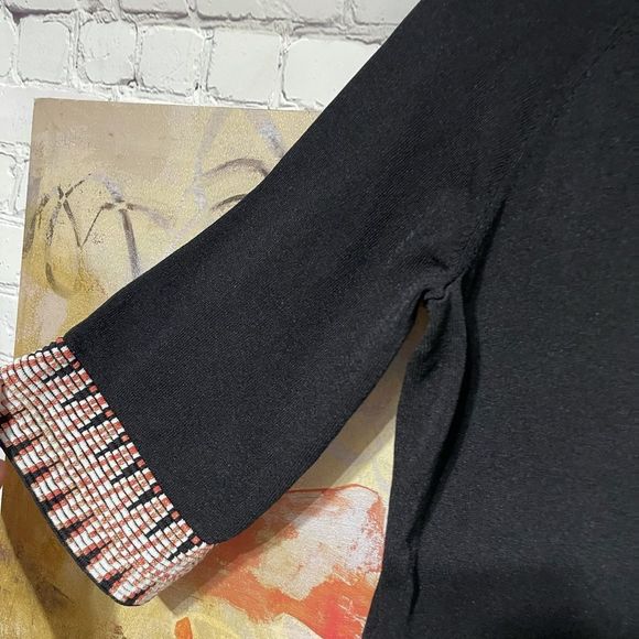 Maje Black Zig Zag Trim Sweater S/M - Picture 6 of 16